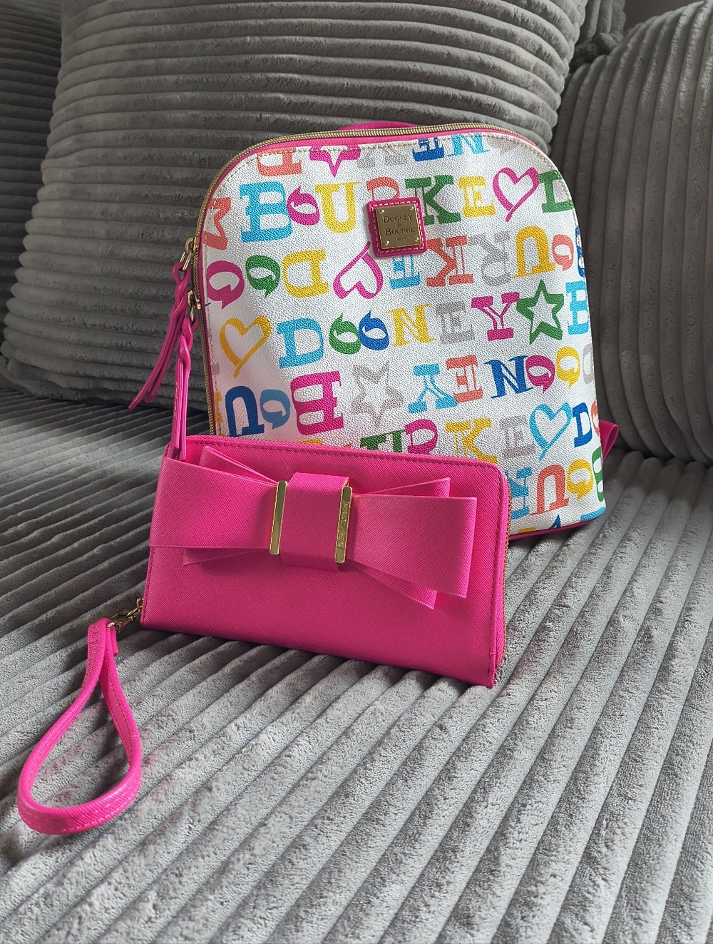 Dooney & Bourke Rainbow Logo Leather Backpack